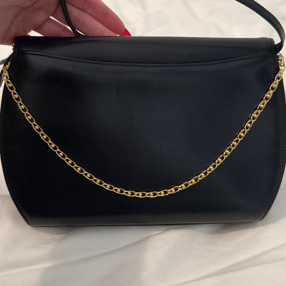 Givenchy Black Leather Crossbody Bag with Gold Chain - Picture 3 of 12